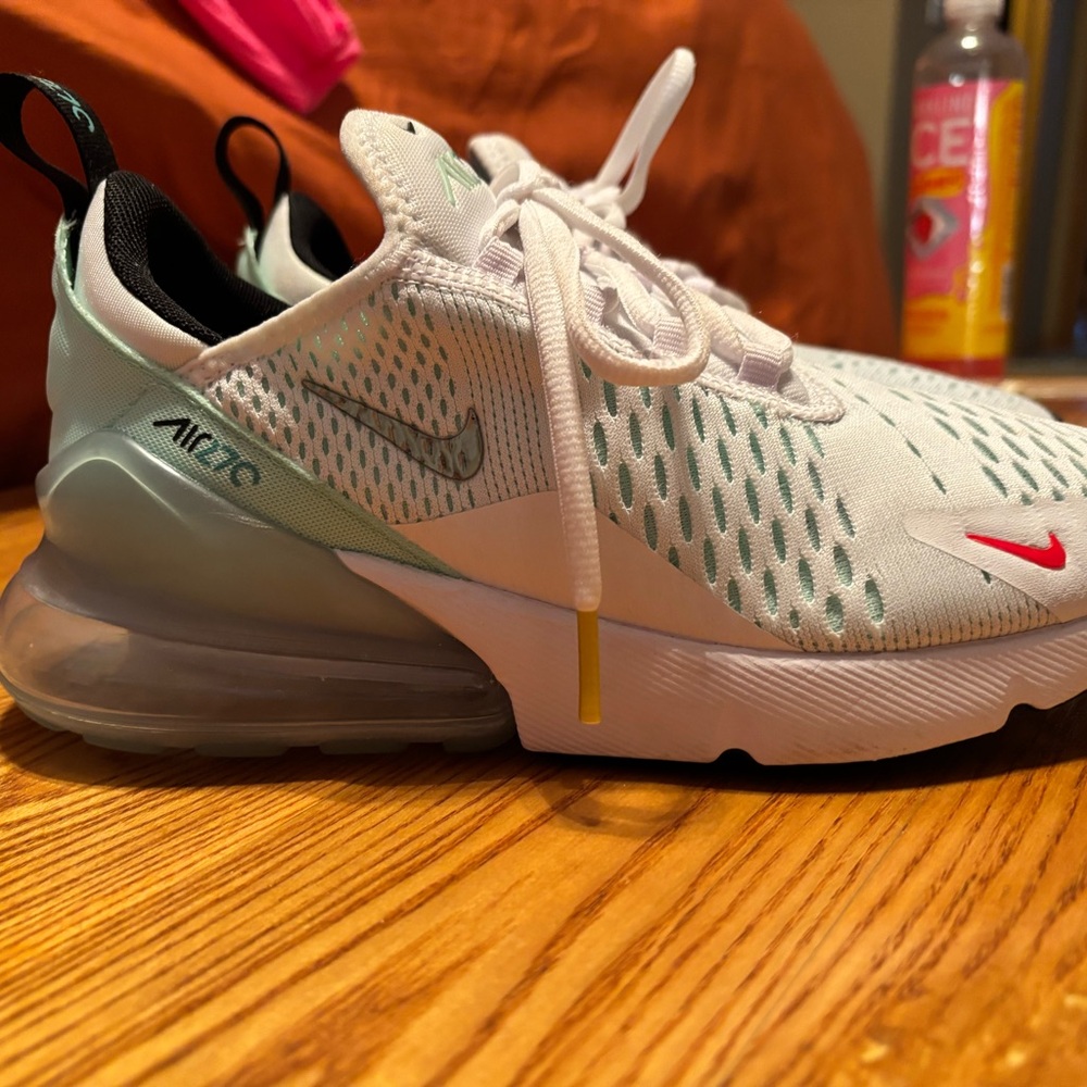 Nike Air Max 270 White and Light Green Sneakers